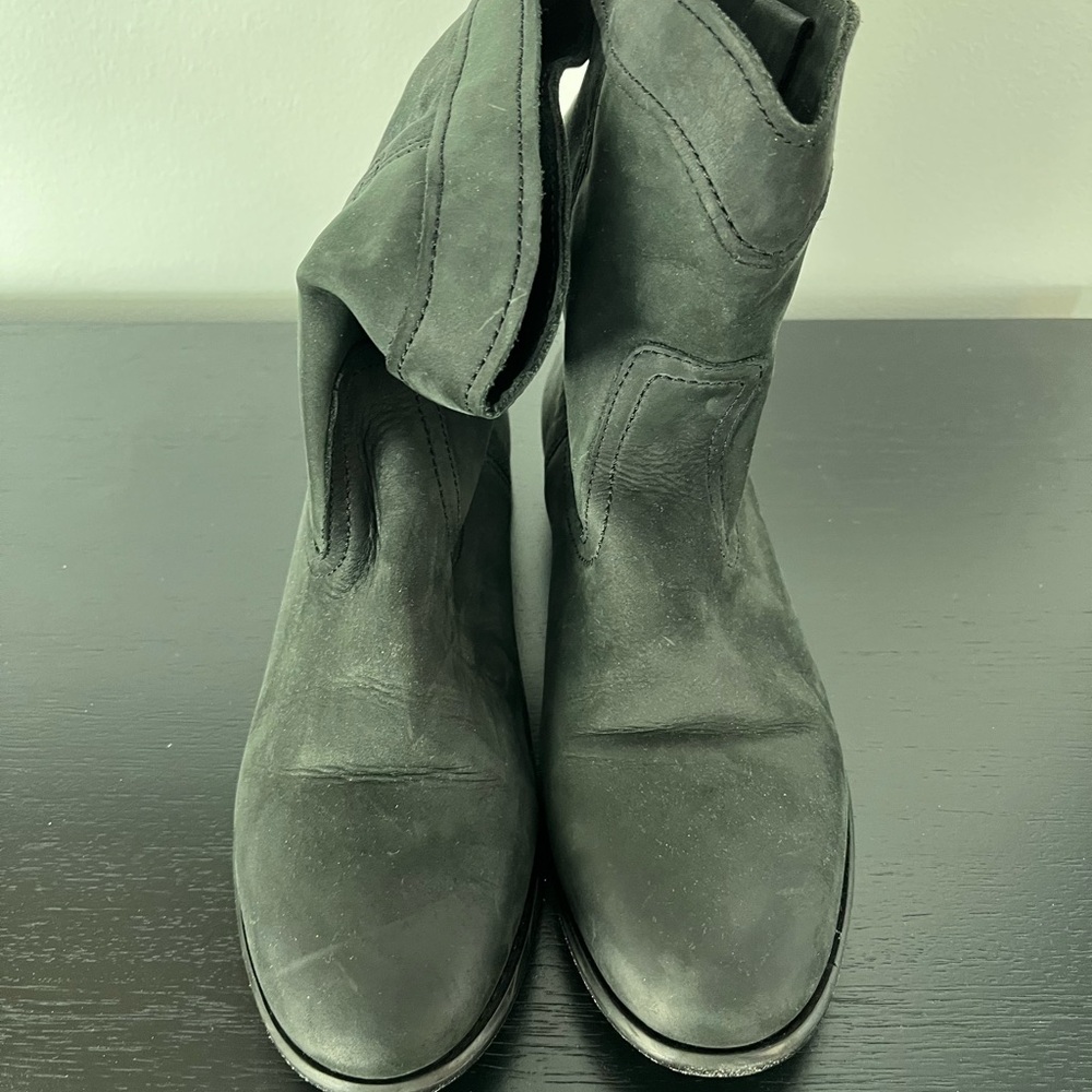 Frye Black Suede Ankle Boots